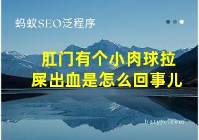 肛门有个小肉球拉屎出血是怎么回事儿