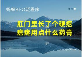 肛门里长了个硬疙瘩疼用点什么药膏