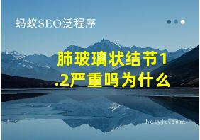 肺玻璃状结节1.2严重吗为什么