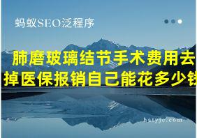 肺磨玻璃结节手术费用去掉医保报销自己能花多少钱