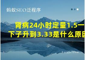 肾病24小时定量1.5一下子升到3.33是什么原因