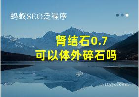 肾结石0.7可以体外碎石吗