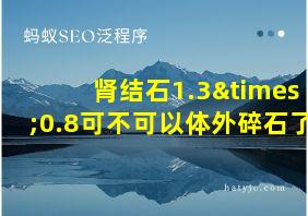 肾结石1.3×0.8可不可以体外碎石了