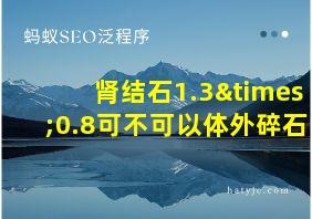 肾结石1.3×0.8可不可以体外碎石