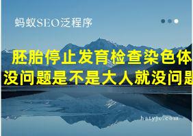 胚胎停止发育检查染色体没问题是不是大人就没问题