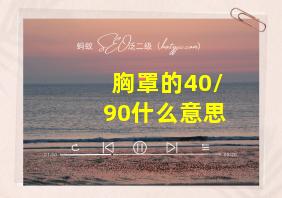 胸罩的40/90什么意思