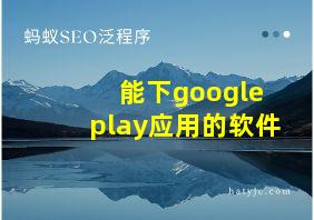 能下google play应用的软件