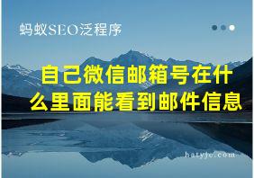 自己微信邮箱号在什么里面能看到邮件信息