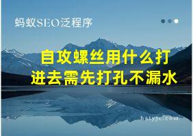 自攻螺丝用什么打进去需先打孔不漏水