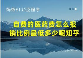 自费的医药费怎么报销比例最低多少呢知乎