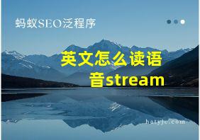 英文怎么读语音stream