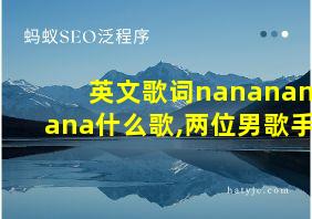 英文歌词nanananana什么歌,两位男歌手