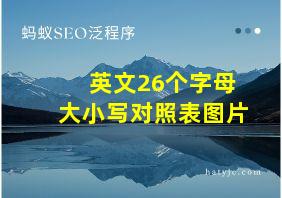 英文26个字母大小写对照表图片