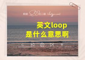 英文loop是什么意思啊