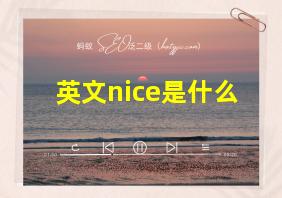 英文nice是什么