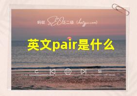 英文pair是什么