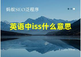 英语中iss什么意思