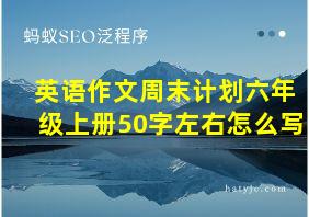 英语作文周末计划六年级上册50字左右怎么写