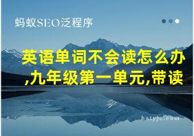 英语单词不会读怎么办,九年级第一单元,带读