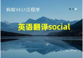 英语翻译social