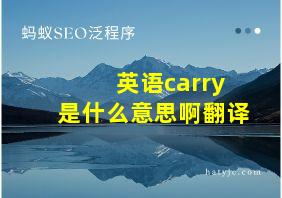 英语carry是什么意思啊翻译