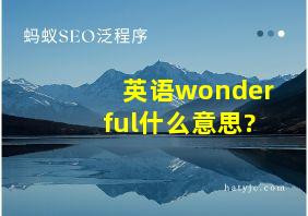 英语wonderful什么意思?