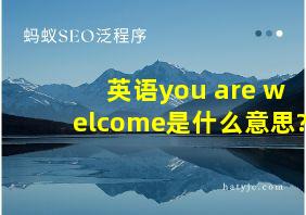 英语you are welcome是什么意思?