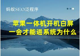 苹果一体机开机白屏一会才能进系统为什么