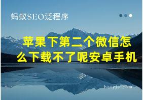 苹果下第二个微信怎么下载不了呢安卓手机