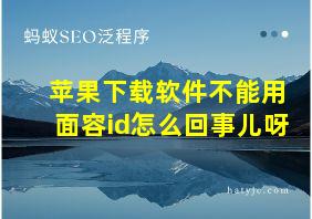 苹果下载软件不能用面容id怎么回事儿呀