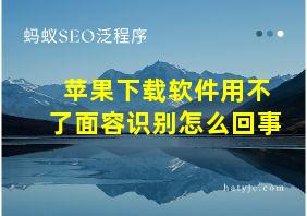 苹果下载软件用不了面容识别怎么回事