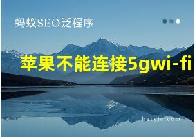 苹果不能连接5gwi-fi