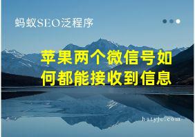 苹果两个微信号如何都能接收到信息