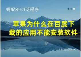 苹果为什么在百度下载的应用不能安装软件