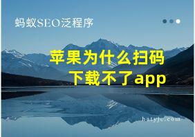 苹果为什么扫码下载不了app