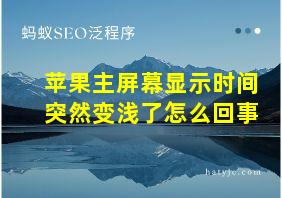 苹果主屏幕显示时间突然变浅了怎么回事