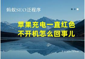 苹果充电一直红色不开机怎么回事儿