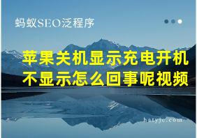 苹果关机显示充电开机不显示怎么回事呢视频