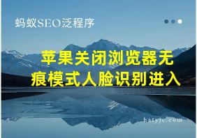 苹果关闭浏览器无痕模式人脸识别进入