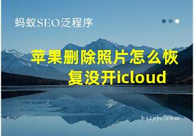 苹果删除照片怎么恢复没开icloud