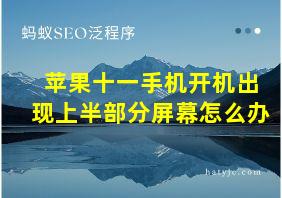 苹果十一手机开机出现上半部分屏幕怎么办