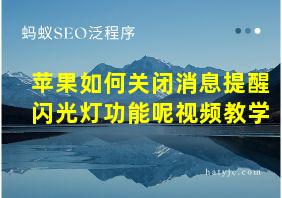 苹果如何关闭消息提醒闪光灯功能呢视频教学