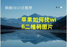 苹果如何找wifi二维码图片