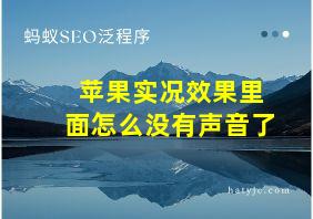 苹果实况效果里面怎么没有声音了