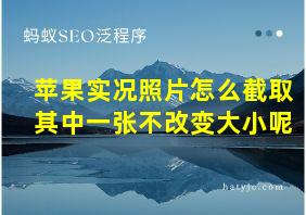 苹果实况照片怎么截取其中一张不改变大小呢