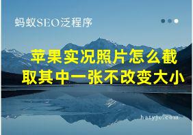 苹果实况照片怎么截取其中一张不改变大小