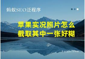 苹果实况照片怎么截取其中一张好糊