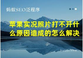 苹果实况照片打不开什么原因造成的怎么解决