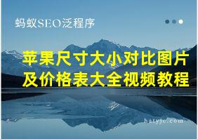 苹果尺寸大小对比图片及价格表大全视频教程