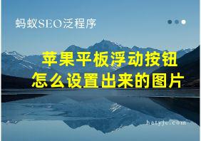 苹果平板浮动按钮怎么设置出来的图片